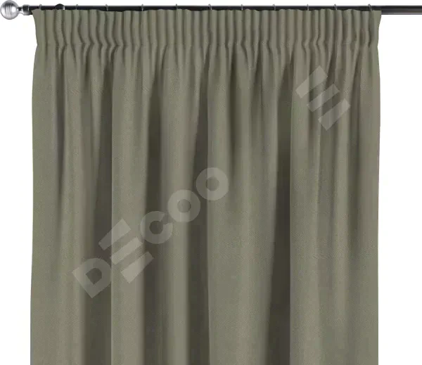 Комплект штор на тесьме «Карандаш», блэкаут однотонный серо-зелёный