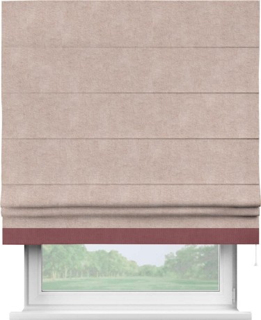 Римская штора «Кортин» для проема, канвас пудровый, с кантом Джестер
