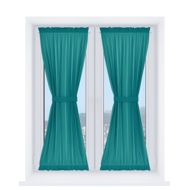 Штора песочные часы «Кортин» лён димаут тёмно-бирюзовый