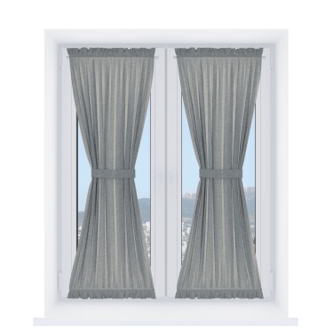 Штора песочные часы «Кортин» рогожка димаут тёмно-серый