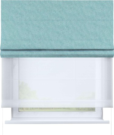 Римская штора «Кортин» день-ночь, ткань лён димаут, бирюзовый