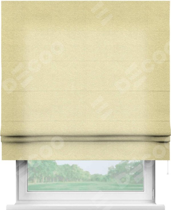 Римская штора «Кортин» для проема, ткань софт однотонный молочный