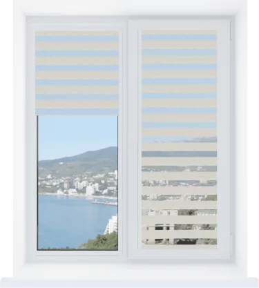 Рулонная штора День-ночь Уни 2 Linen 01 серый, размеры от 20 до 120 см