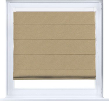 Римская штора «Кортин» кассетная, ткань лён димаут, тёмно-бежевый