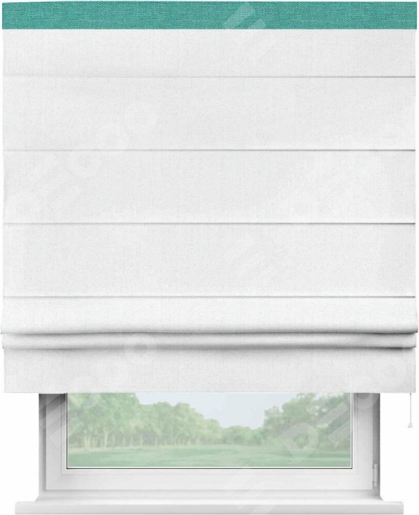 Римская штора «Кортин» с кантом Кинг, для проема, лён белоснежный
