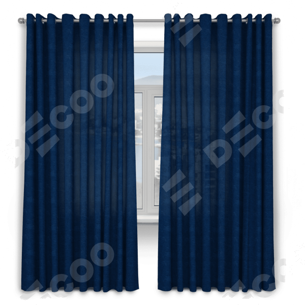 Комплект штор 2 шт, софт, цвет однотонный синий, размер от 40 см
