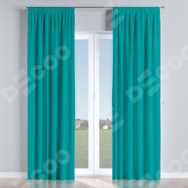 Комплект штор на тесьме «Карандаш» 2 шт, цвет бирюзовый, высота от 100 см