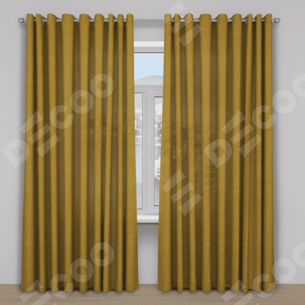 Шторы на люверсах ткань вельвет светло-коричневый