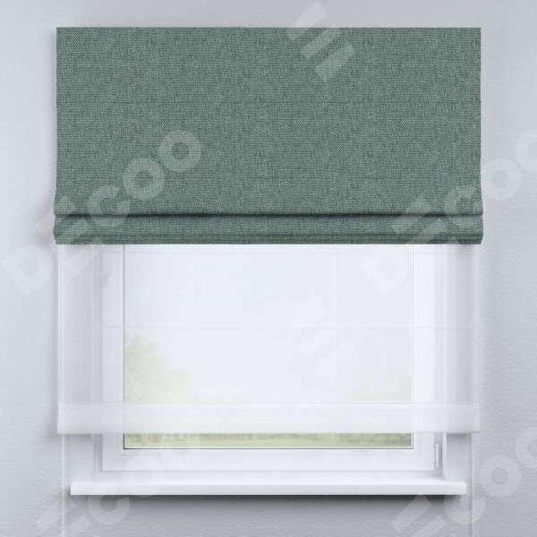 Римская штора «Кортин» день-ночь, стиф димаут серо-голубой