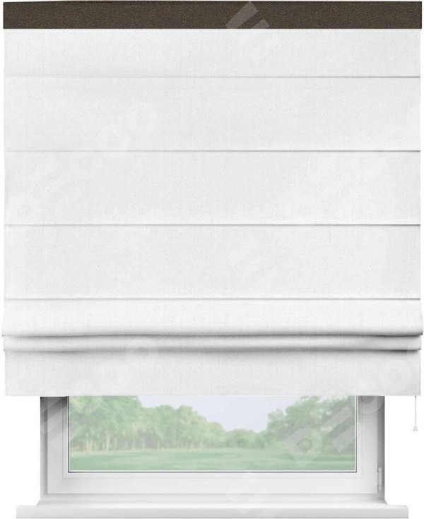 Римская штора «Кортин» с кантом Кинг, для проема, лён белоснежный