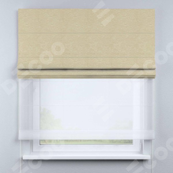 Римская штора «Кортин» день-ночь, ткань софт однотонный светло-бежевый