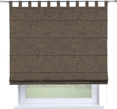 Римская штора на петлях «Кортин», ткань рогожка димаут, коричневый