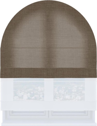 Римская штора «Кортин» день-ночь для арочного проёма, ткань лён мокко