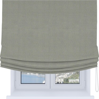 Римская штора Soft с мягкими складками, ткань блэкаут однотонный серый