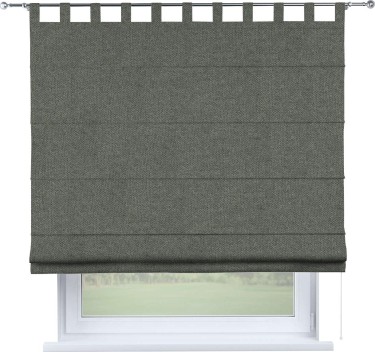Римская штора «Кортин», лён димаут тёмно-серый, на петлях