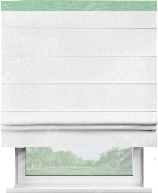 Римская штора «Кортин» с кантом Кинг, для проема, лён белоснежный