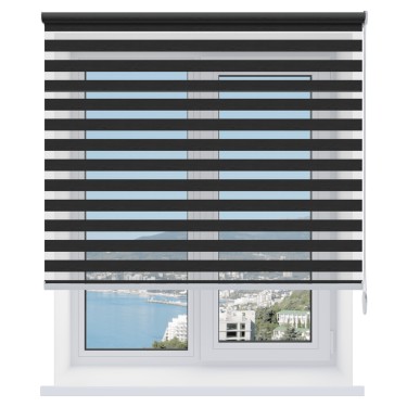 Рулонная штора День-ночь Wood графит