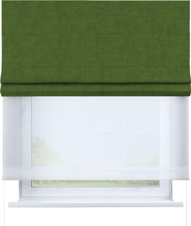 Римская штора «Кортин», канвас трава, день-ночь