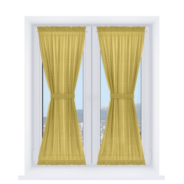 Штора песочные часы «Кортин» лён светло-салатовый