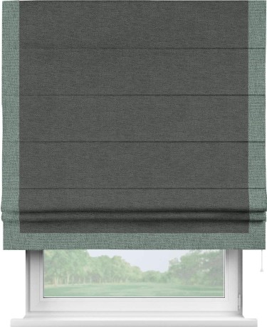 Римская штора «Кортин» с кантом Виктория, для проема, ткань стиф димаут графит