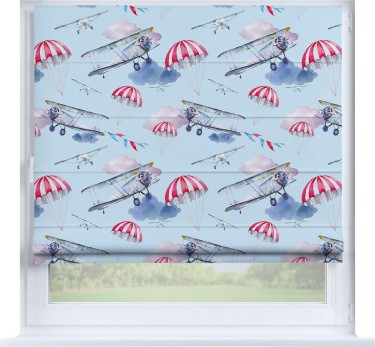 Римская штора «Кортин» на створку «Самолёт»