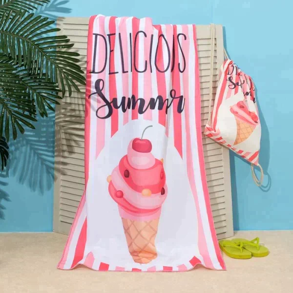 Полотенце пляжное в сумке Этель "Summer", 70*140 см, микрофибра, 100% п/э