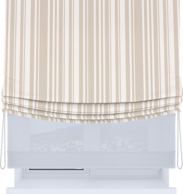 Римская штора «Кортин», день-ночь с мягкими складками, «Бежевые вертикальные полоски»
