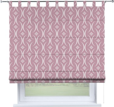 Римская штора «Кортин» на петлях «Воздушный узор розовый»