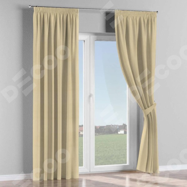 Комплект штор на тесьме «Карандаш», блэкаут однотонный милано латте