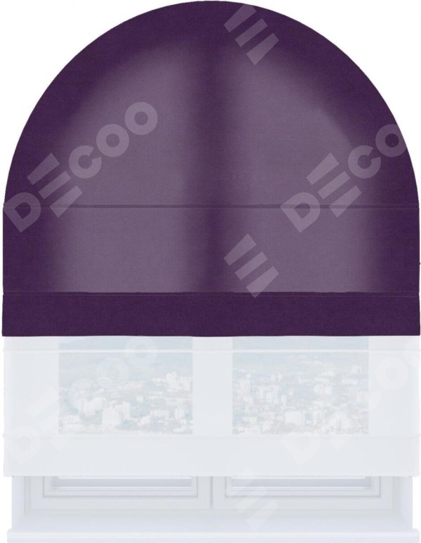 Римская штора «Кортин» день-ночь для арочного проёма, ткань вельвет тёмно-фиолетовый