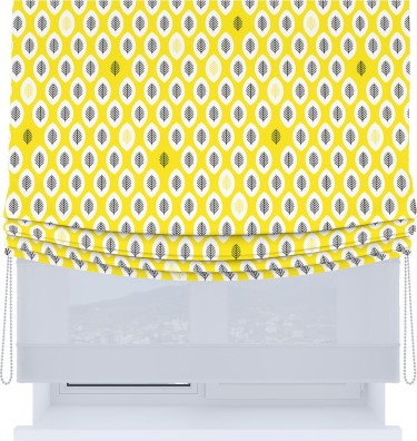 Римская штора «Кортин», день-ночь с мягкими складками, «Солнечные листья»