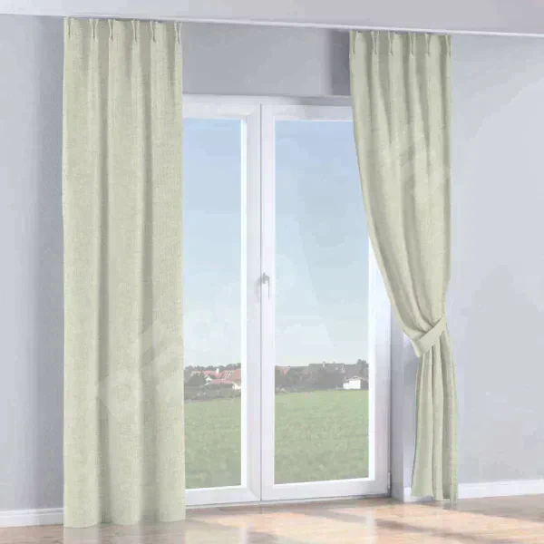 Комплект штор рогожка димаут серо-бежевый, на тесьме «Кустик»