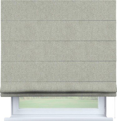 Римская штора «Кортин» для проема, ткань твид блэкаут, коричнево-серый