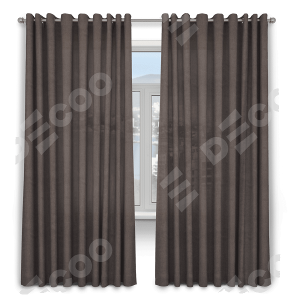 Шторы на люверсах ткань вельвет коричневый
