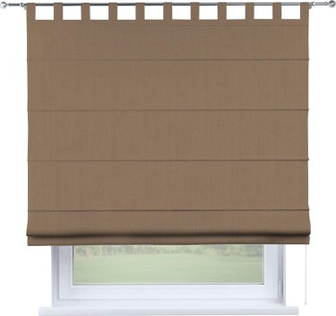 Римская штора «Cortin», ткань блэкаут однотонный кофейно-бежевый, на петлях
