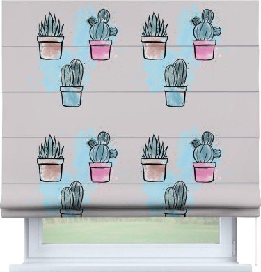 Римская штора «Кортин» для проема «Кактусовая оранжерея»