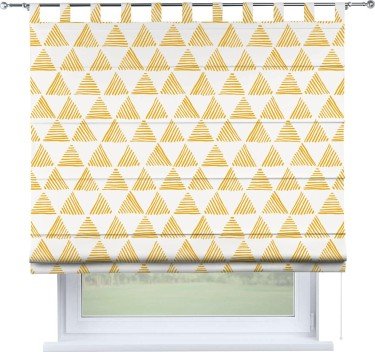 Римская штора «Кортин» на петлях «Желтые треугольники»