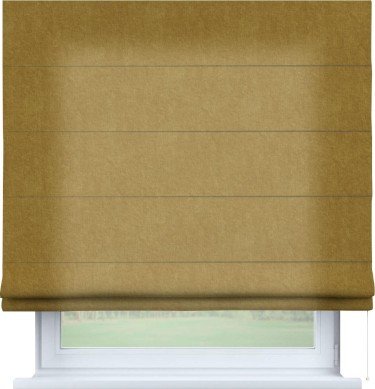 Римская штора «Кортин», канвас горчица, для проёма