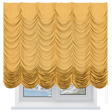 Французская штора «Кортин», лён желтый