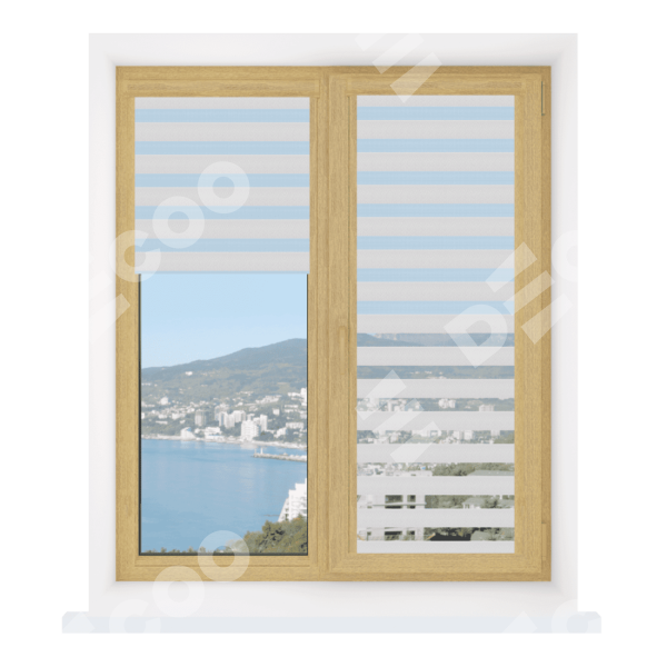 Рулонная штора День-ночь Уни 2 Metalic белый, размеры от 20 до 120 см