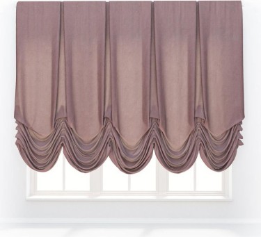 Австрийская штора «Кортин», ткань вельвет розовая пудра