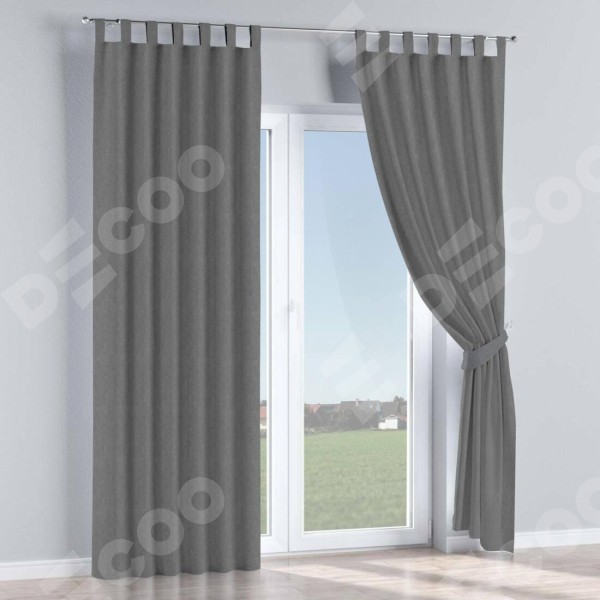 Комплект штор на петлях софт однотонный серый