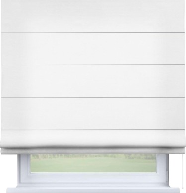 Римская штора «Кортин» для проема, ткань вельвет дымчато-белый