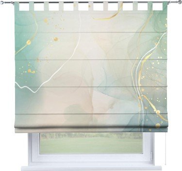 Римская штора на петлях «Изумрудно-серый мрамор»