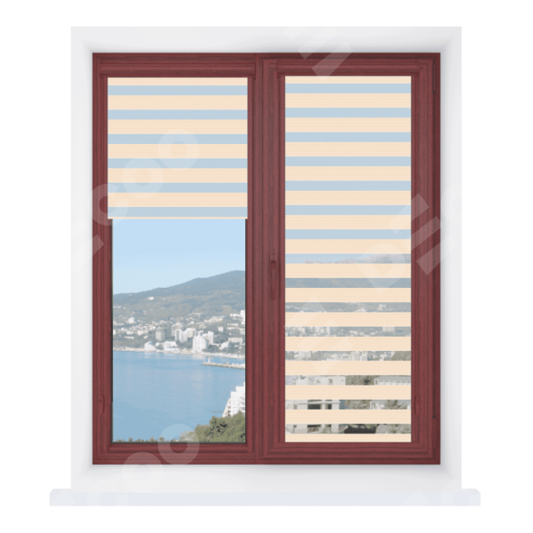 Рулонная штора День-ночь Уни 2 Diamond бежевый, размеры от 20 до 120 см