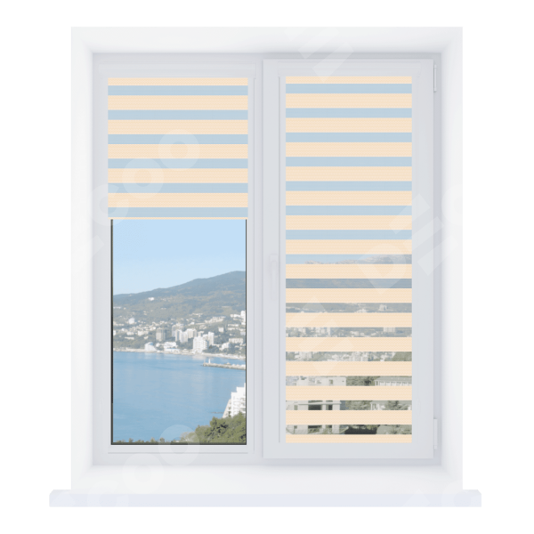 Рулонная штора День-ночь Уни 2 Diamond бежевый, размеры от 20 до 120 см