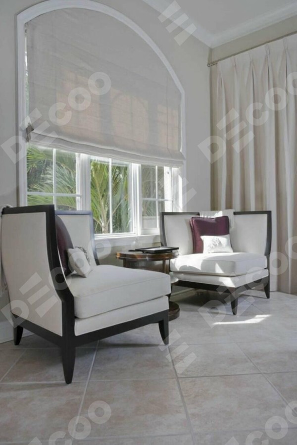 Римская штора «Кортин» на арочное окно из любой ткани