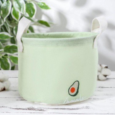 Корзина для хранения с ручками Доляна «Авокадо», 20×20×15 см, цвет фисташковый