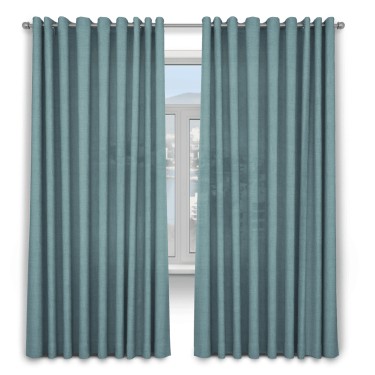 Комплект штор 2 шт, лён, цвет голубой, размер от 45 см