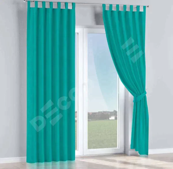 Комплект штор канвас бирюзовый, на петлях